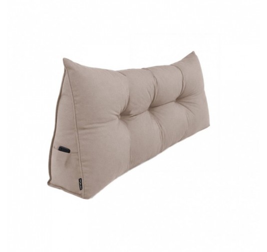 Rückenkissen gesteppt | Lesekissen für Bett oder Sofa | 120x50x20 cm | Beige
