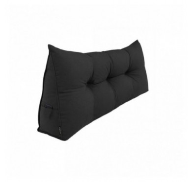 Rückenkissen gesteppt | Lesekissen für Bett oder Sofa | 120x50x20 cm | Schwarz