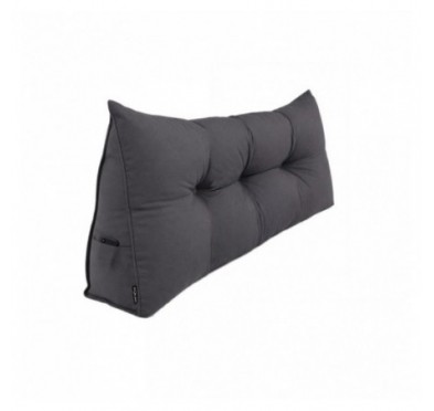 Rückenkissen gesteppt | Lesekissen für Bett oder Sofa | 120x50x20 cm | Anthrazit