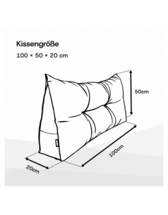 Rückenkissen gesteppt | Lesekissen für Bett oder Sofa | 100x50x20 cm | Beige