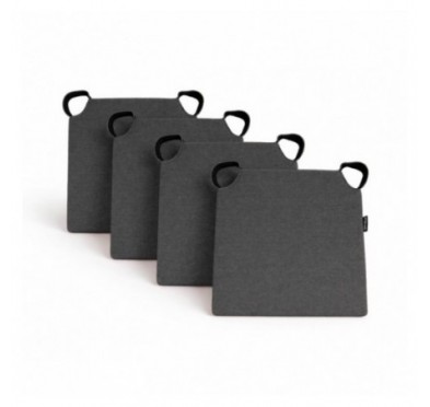 4er Set Stuhlkissen mit Klettverschluss | 41x35x40 cm | Farbe Anthrazit