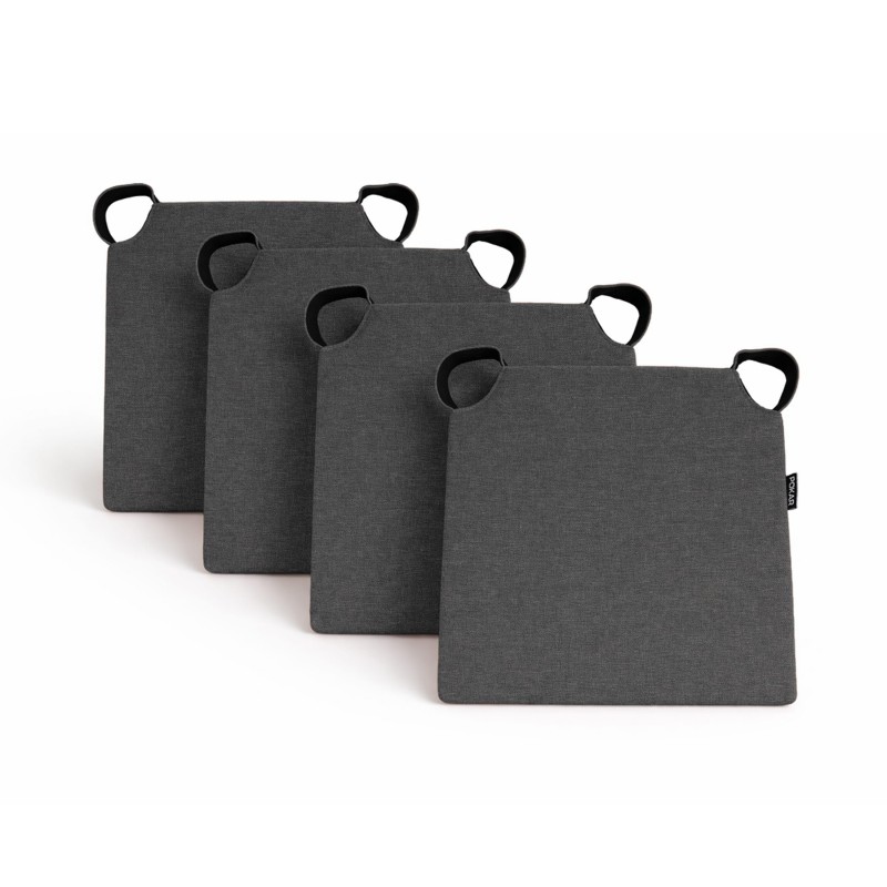 4er Set Stuhlkissen mit Klettverschluss | 41x35x40 cm | Farbe Anthrazit 4er Set Stuhlkissen mit Klettverschluss | 41x35x40 cm | Farbe Anthrazit