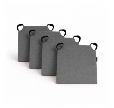 4er Set Stuhlkissen mit Klettverschluss | 41x35x40 cm | Farbe Grau