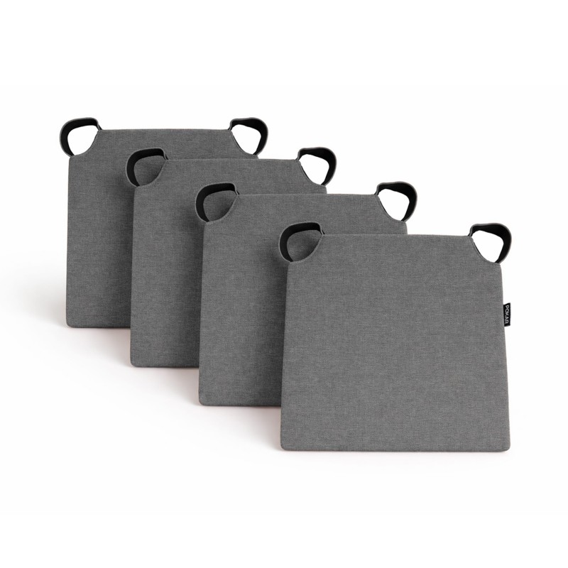 4er Set Stuhlkissen mit Klettverschluss | 41x35x40 cm | Farbe Grau 4er Set Stuhlkissen mit Klettverschluss | 41x35x40 cm | Farbe Grau