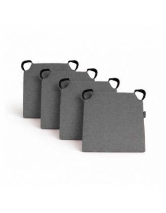 4er Set Stuhlkissen mit Klettverschluss | 41x35x40 cm | Farbe Grau