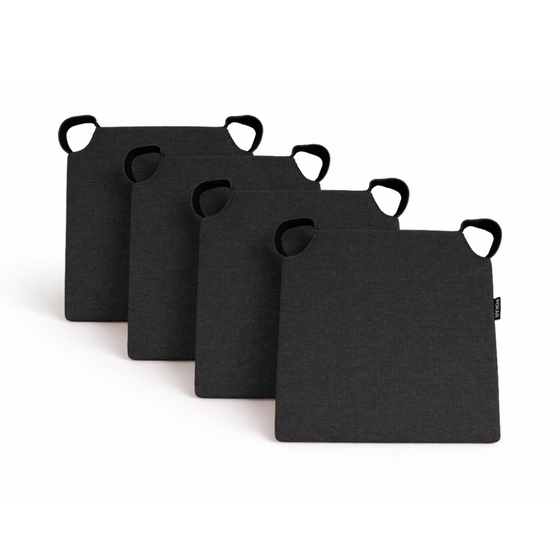 4er Set Stuhlkissen mit Klettverschluss | 41x35x40 cm | Farbe Schwarz 4er Set Stuhlkissen mit Klettverschluss | 41x35x40 cm | Farbe Schwarz