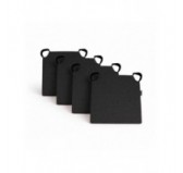 4er Set Stuhlkissen mit Klettverschluss | 41x35x40 cm | Farbe Schwarz 4er Set Stuhlkissen mit Klettverschluss | 41x35x40 cm | Farbe Schwarz