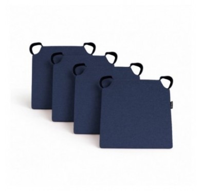 4er Set Stuhlkissen mit Klettverschluss | 41x35x40 cm | Farbe Dunkelblau