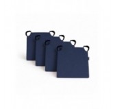 4er Set Stuhlkissen mit Klettverschluss | 41x35x40 cm | Farbe Dunkelblau