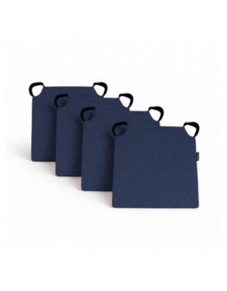 4er Set Stuhlkissen mit Klettverschluss | 41x35x40 cm | Farbe Dunkelblau