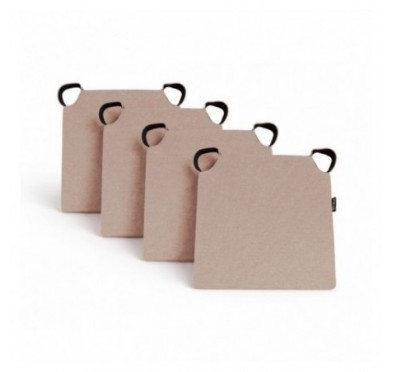 4er Set Stuhlkissen mit Klettverschluss | 41x35x40 cm | Farbe Beige