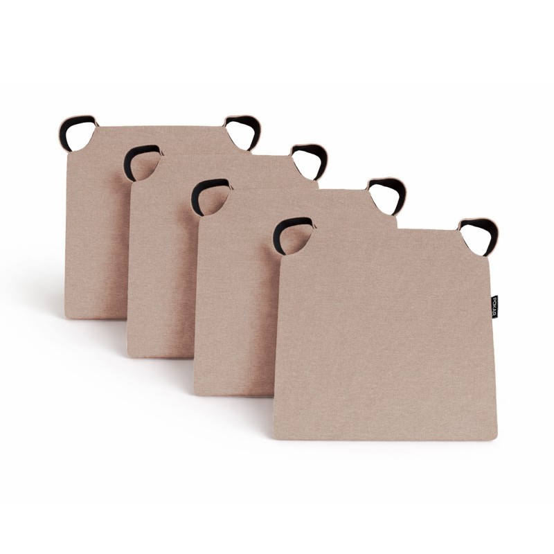4er Set Stuhlkissen mit Klettverschluss | 41x35x40 cm | Farbe Beige