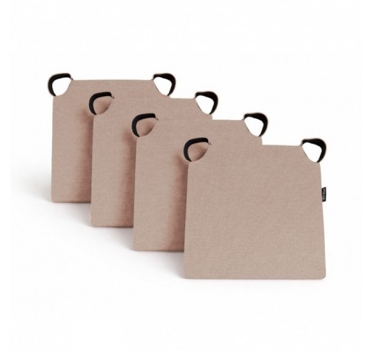 4er Set Stuhlkissen mit Klettverschluss | 41x35x40 cm | Farbe Beige