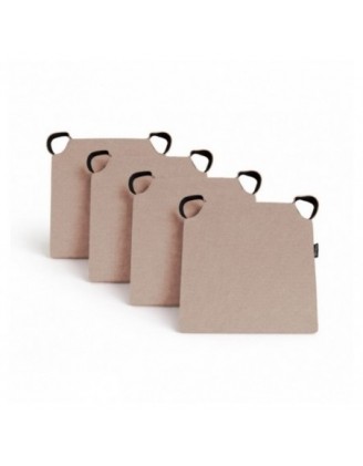 4er Set Stuhlkissen mit Klettverschluss | 41x35x40 cm | Farbe Beige