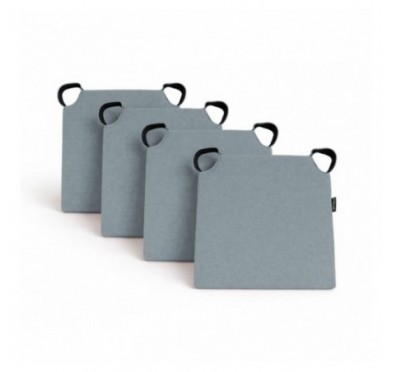 4er Set Stuhlkissen mit Klettverschluss | 41x35x40 cm | Farbe Blau