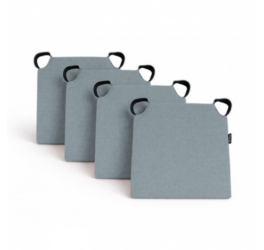 4er Set Stuhlkissen mit Klettverschluss | 41x35x40 cm | Farbe Blau