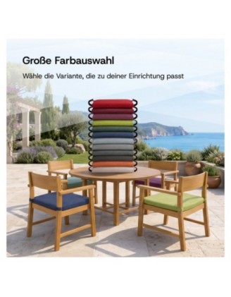 4er Set Stuhlkissen mit Klettverschluss | 41x35x40 cm | Farbe Blau
