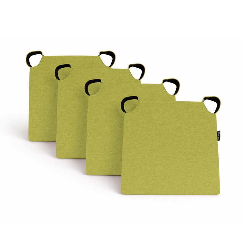 4er Set Stuhlkissen mit Klettverschluss | 41x35x40 cm | Farbe Limettengrün