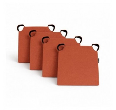 4er Set Stuhlkissen mit Klettverschluss | 41x35x40 cm | Farbe Orange
