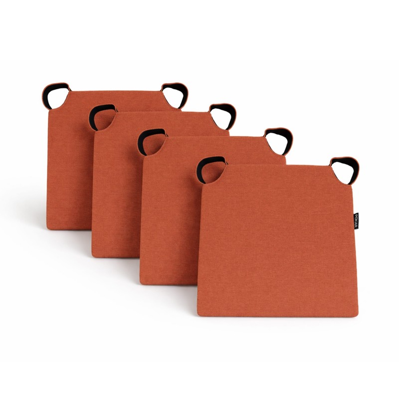 4er Set Stuhlkissen mit Klettverschluss | 41x35x40 cm | Farbe Orange