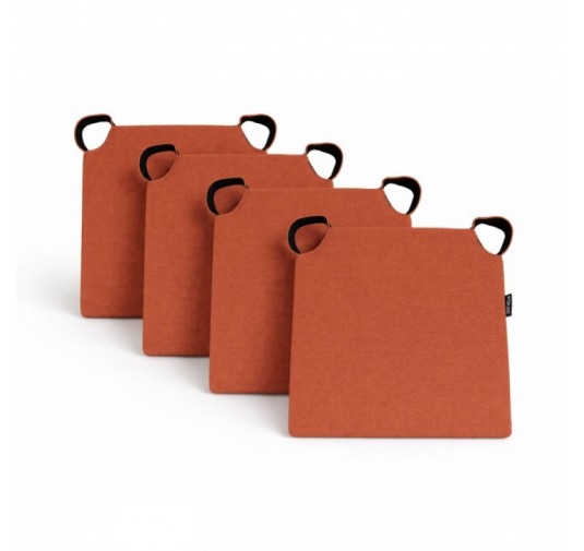 4er Set Stuhlkissen mit Klettverschluss | 41x35x40 cm | Farbe Orange