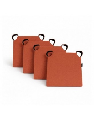 4er Set Stuhlkissen mit Klettverschluss | 41x35x40 cm | Farbe Orange