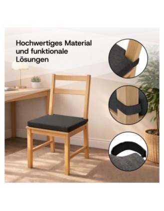 4er Set Stuhlkissen mit Klettverschluss | 41x35x40 cm | Farbe Bordeauxrot