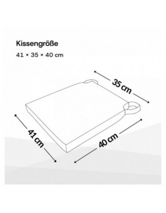 4er Set Stuhlkissen mit Klettverschluss | 41x35x40 cm | Farbe Bordeauxrot