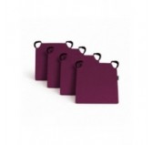 4er Set Stuhlkissen mit Klettverschluss | 41x35x40 cm | Farbe Violett
