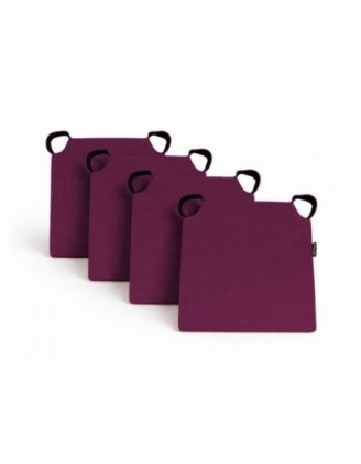 4er Set Stuhlkissen mit Klettverschluss | 41x35x40 cm | Farbe Violett