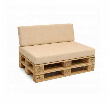 2er Set Palettenkissen - Sitzkissen 120x80 + Rückenkissen 120x40, Beige
