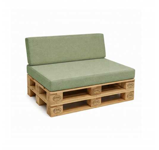 2er Set Palettenkissen - Sitzkissen 120x80 + Rückenkissen 120x40, Grün
