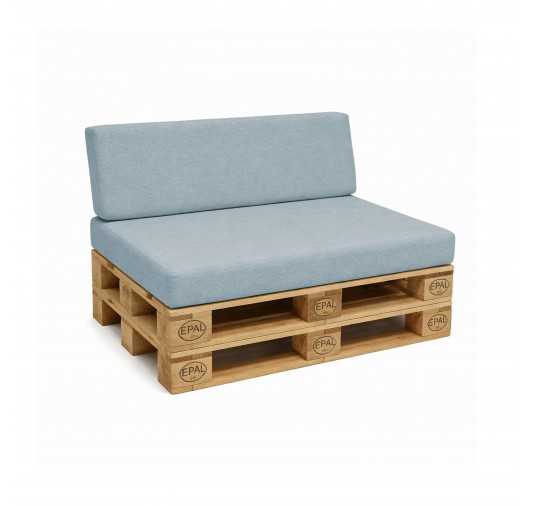 2er Set Palettenkissen - Sitzkissen 120x80 + Rückenkissen 120x40, Blau