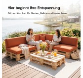 2er Set Palettenkissen - Sitzkissen 120x80 + Rückenkissen 120x40, Blau 2er Set Palettenkissen - Sitzkissen 120x80 + Rückenkissen 120x40, Blau
