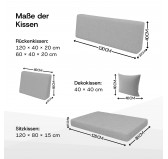 2er Set Palettenkissen - Sitzkissen 120x80 + Rückenkissen 120x40, Blau 2er Set Palettenkissen - Sitzkissen 120x80 + Rückenkissen 120x40, Blau
