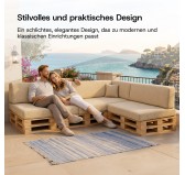 2er Set Palettenkissen - Sitzkissen 120x80 + Rückenkissen 120x40, Blau 2er Set Palettenkissen - Sitzkissen 120x80 + Rückenkissen 120x40, Blau
