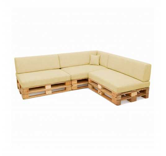 8er Set Palettenkissen - 3x Sitzkissen + 3x Rückenkissen + Seitenkissen + Dekokissen Wasserabweisend, Beige