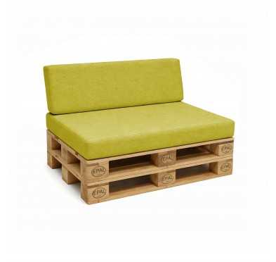 2er Set Palettenkissen - Sitzkissen 120x80 + Rückenkissen 120x40, Limettengrün