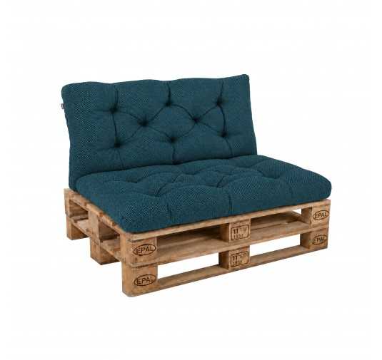 2er Set Palettenkissen - Sitzkissen 120x60 + Rückenkissen 120x60, Gesteppt, Dunkelgrün
