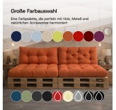 2er Set Palettenkissen - Sitzkissen 120x60 + Rückenkissen 120x60, Gesteppt, Beige