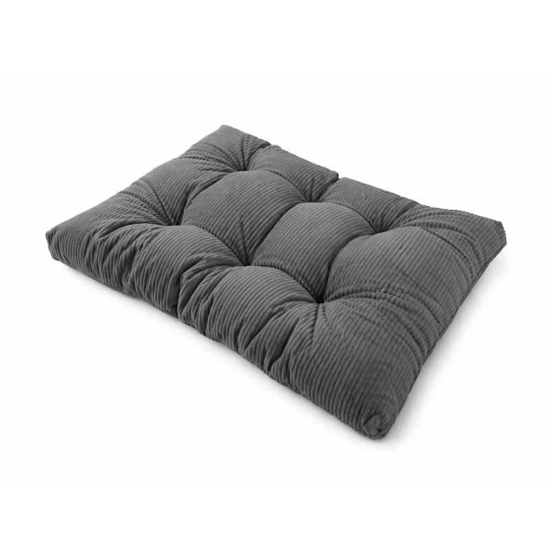Sitzkissen für Paletten | Gesteppt | Cordstoff | 120x80 cm | Farbe Dunkelgrau
