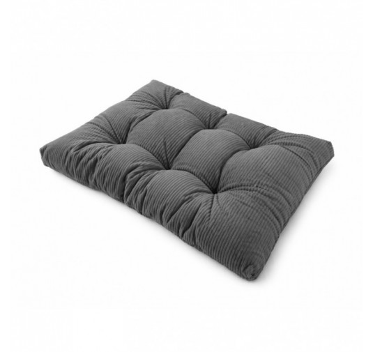 Sitzkissen für Paletten | Gesteppt | Cordstoff | 120x80 cm | Farbe Dunkelgrau