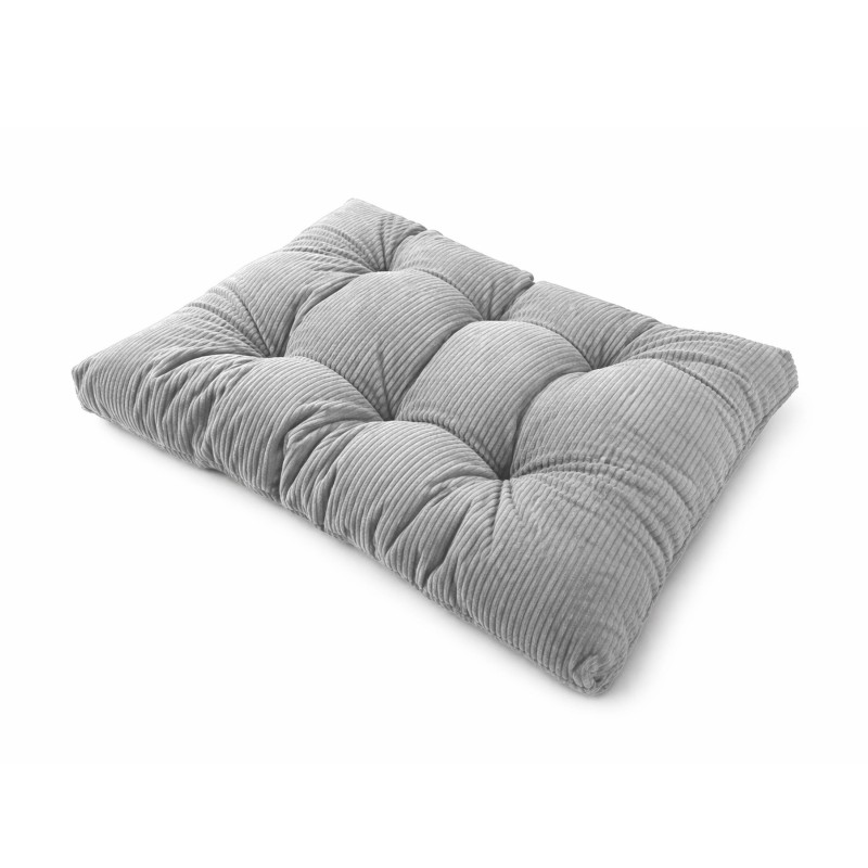 Sitzkissen für Paletten | Gesteppt | Cordstoff | 120x80 cm | Farbe Grau
