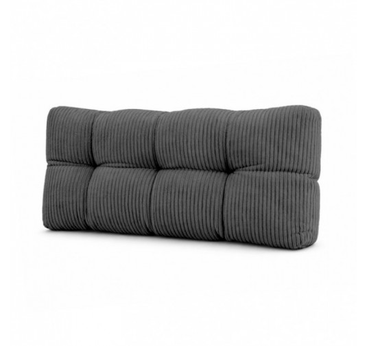 Rückenkissen für Paletten | Gesteppt | Cordstoff | 120x40 cm | Farbe Dunkelgrau