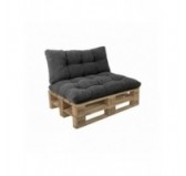 2er Set Palettenkissen | Gesteppt | Cordstoff | Farbe Dunkelgrau