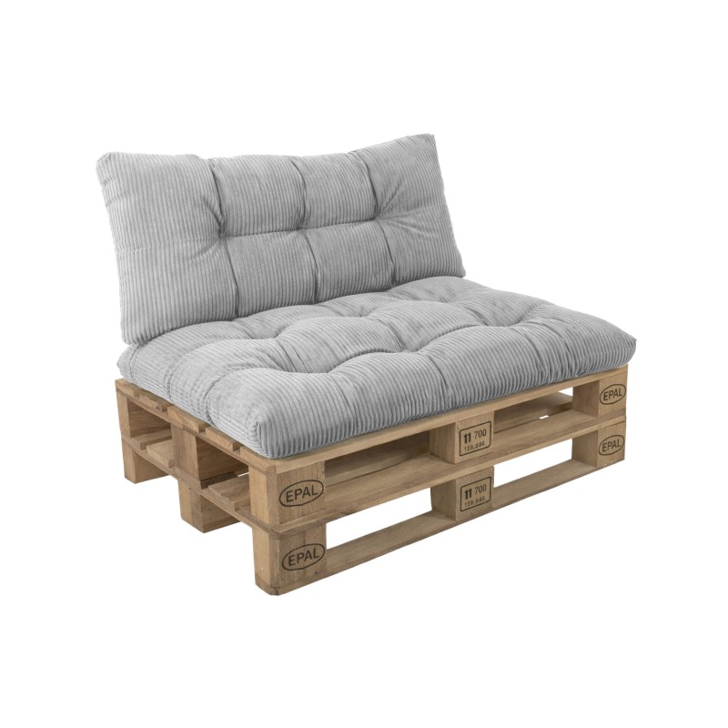 2er Set Palettenkissen | Gesteppt | Cordstoff | Farbe Grau