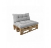 2er Set Palettenkissen | Gesteppt | Cordstoff | Farbe Grau
