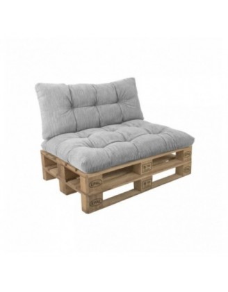 2er Set Palettenkissen | Gesteppt | Cordstoff | Farbe Grau