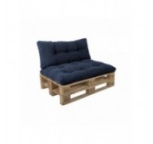 2er Set Palettenkissen | Gesteppt | Cordstoff | Farbe Dunkelblau