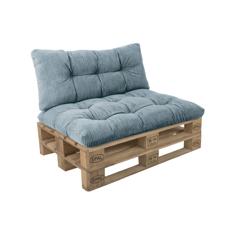 2er Set Palettenkissen | Gesteppt | Cordstoff | Farbe Blau